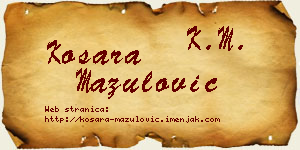 Kosara Mazulović vizit kartica